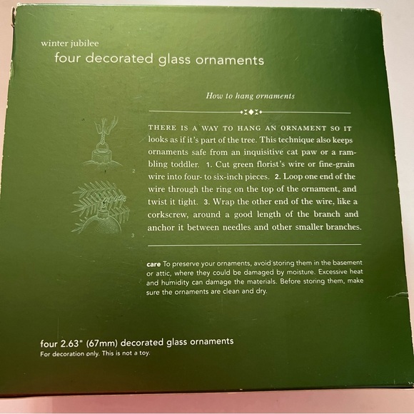 Set of 4 Christmas Ornaments with Poinsettias by Marta Stewart - Picture 3 of 14